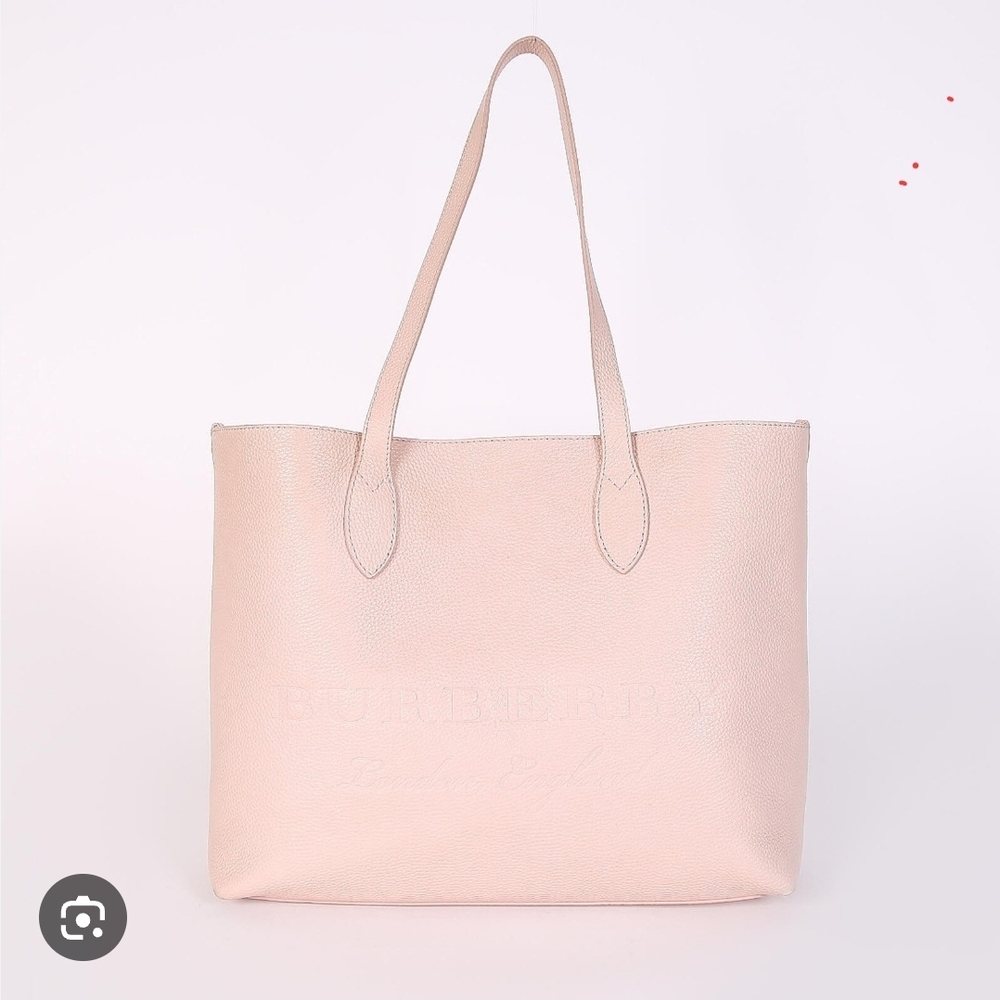 Burberry Large Embossed Leather Tote & Wallet Pale Ash Rose